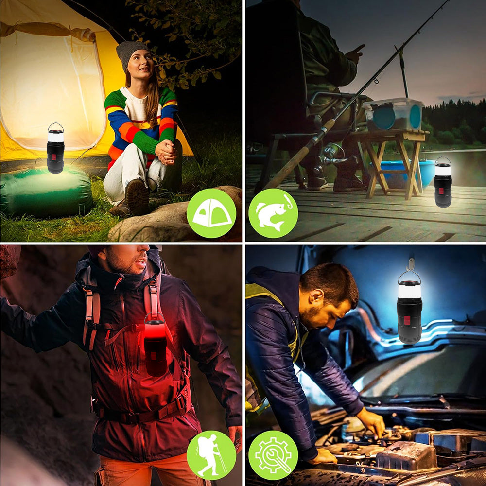 Eyotto 2 in 1 Camping Light with Tool Box, 4 Modes Outdoor Camping Lantern, Built-in Tool Box for Emergency for Camping Fishing Hiking Outdoor Activities