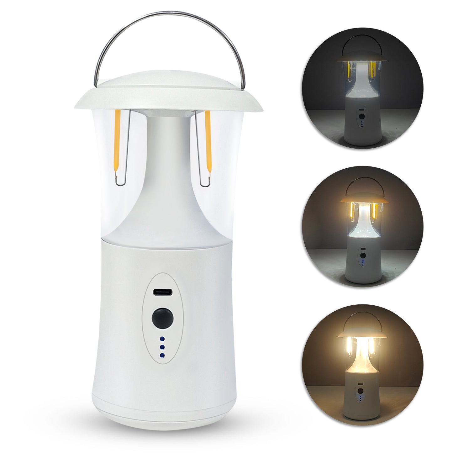 Eyotto 1000LM Camping Light, Tungsten Outdoor Camping Lantern with Hook, LED Rechargeable Waterproof Camping Light for Outdoor Activities Tent Camping Hiking Climbing