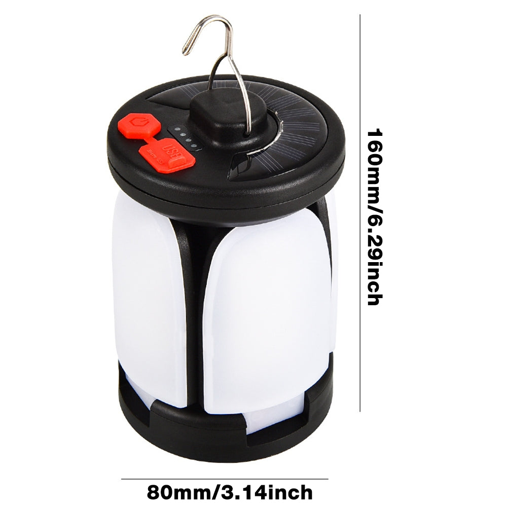 eYotto 3 in 1 Solar Camping Light with Hook, 2400mAh Rechargeable Camping Lantern, Foldable Camping Light for Outdoors Night Light Camping Tent Light