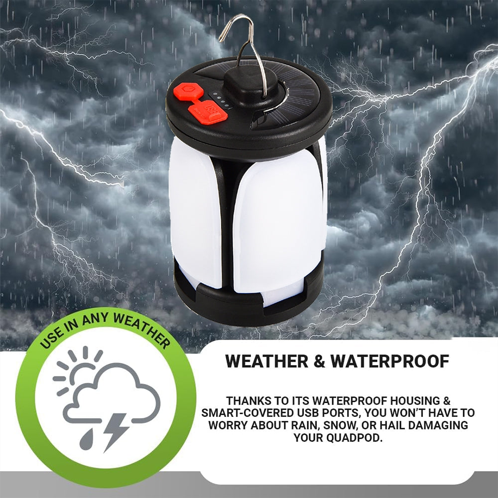 eYotto 3 in 1 Solar Camping Light with Hook, 2400mAh Rechargeable Camping Lantern, Foldable Camping Light for Outdoors Night Light Camping Tent Light