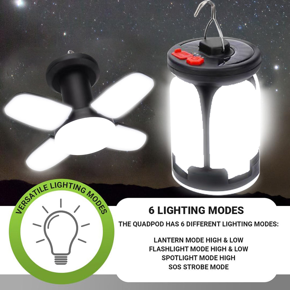 eYotto 3 in 1 Solar Camping Light with Hook, 2400mAh Rechargeable Camping Lantern, Foldable Camping Light for Outdoors Night Light Camping Tent Light