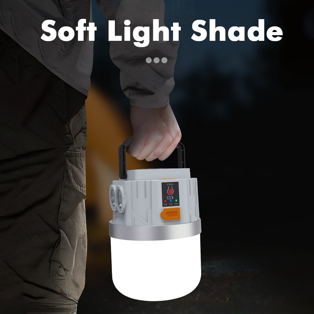 Eyotto Camping Solar Light with 2 Flashlights, 3000mAh Solar Camping Lantern with Hook, 4 Lighting Modes Outdoor Flashlight with Romote Control for Camping Hiking Picnic Tent Light