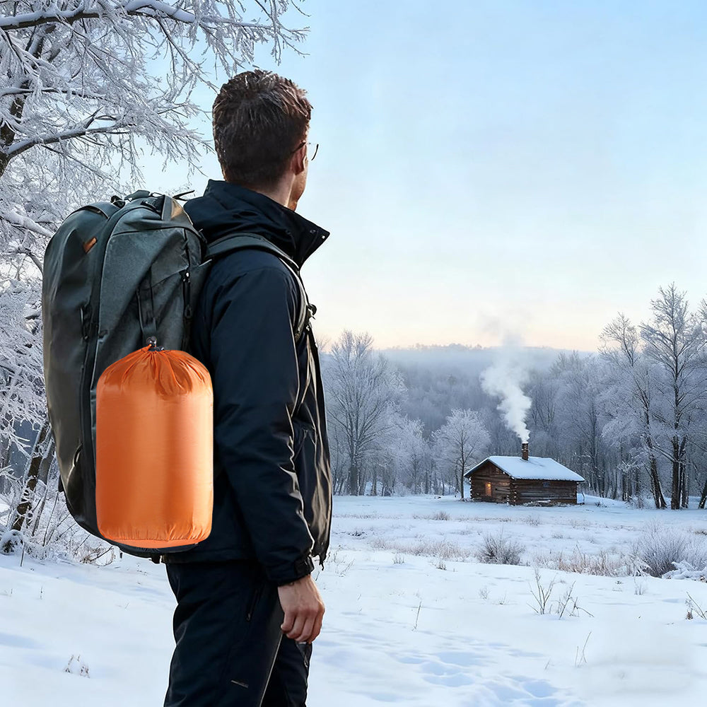 Eyotto 83" Sleeping Bag with Storage Bag, Camping Waterproof Sleeping Bag for Adult, Camping Gear Equipment for Travel Hiking Picnic Climbing, Orange