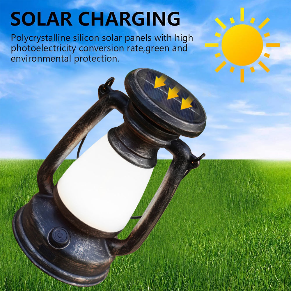 Eyotto Solar Camping Light, LED Camping Light Retro Design Solar Light, 1000LM Solar Lantern
