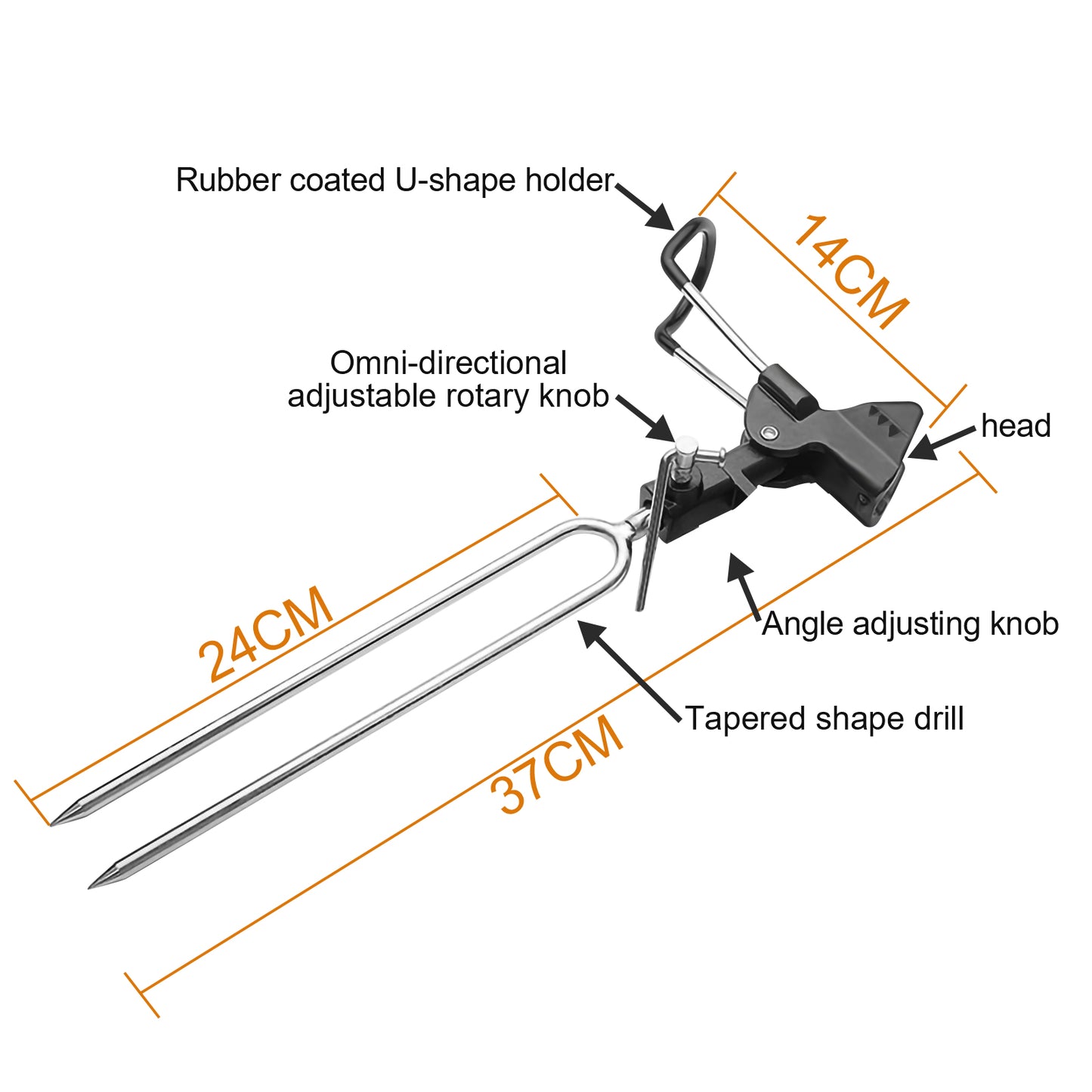 Eyotto Fishing Rod Holder Folding Fishing Pole Holders Mount Bracket Ground Stand Outdoor Fishing Accessories