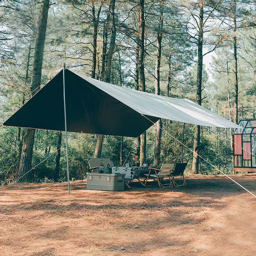 Eyotto 13ft*10ft Camping Tent Tarp, Vinyl Canopy Fly Tent, Portable Camping Tarp with Storage Bag, Waterproof Tarp, White