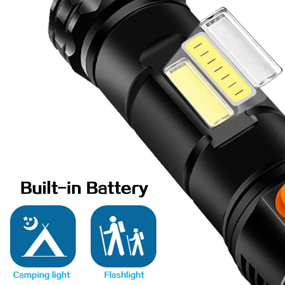 Eyotto 1000lm Solar Flashlight LED Rechargeable Flashlight, Super Bright Torch, 3 Modes Handheld Outdoor Searchlight, Power Bank, Long Distance Spotlight for Camping Hiking Climbing Fishing