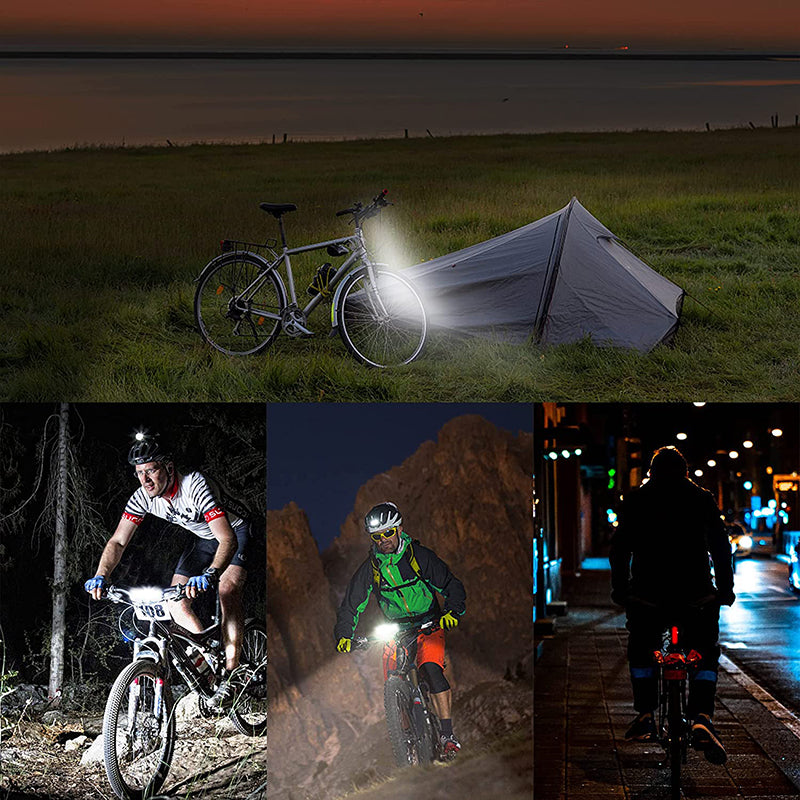 eYotto 1200LM Bike Light USB Rechargeable Bicycle Light Ultra Bright LED Spotlight 4 Modes High & Low Beam Waterproof Bike Headlight for Night Riding Running Fishing Camping