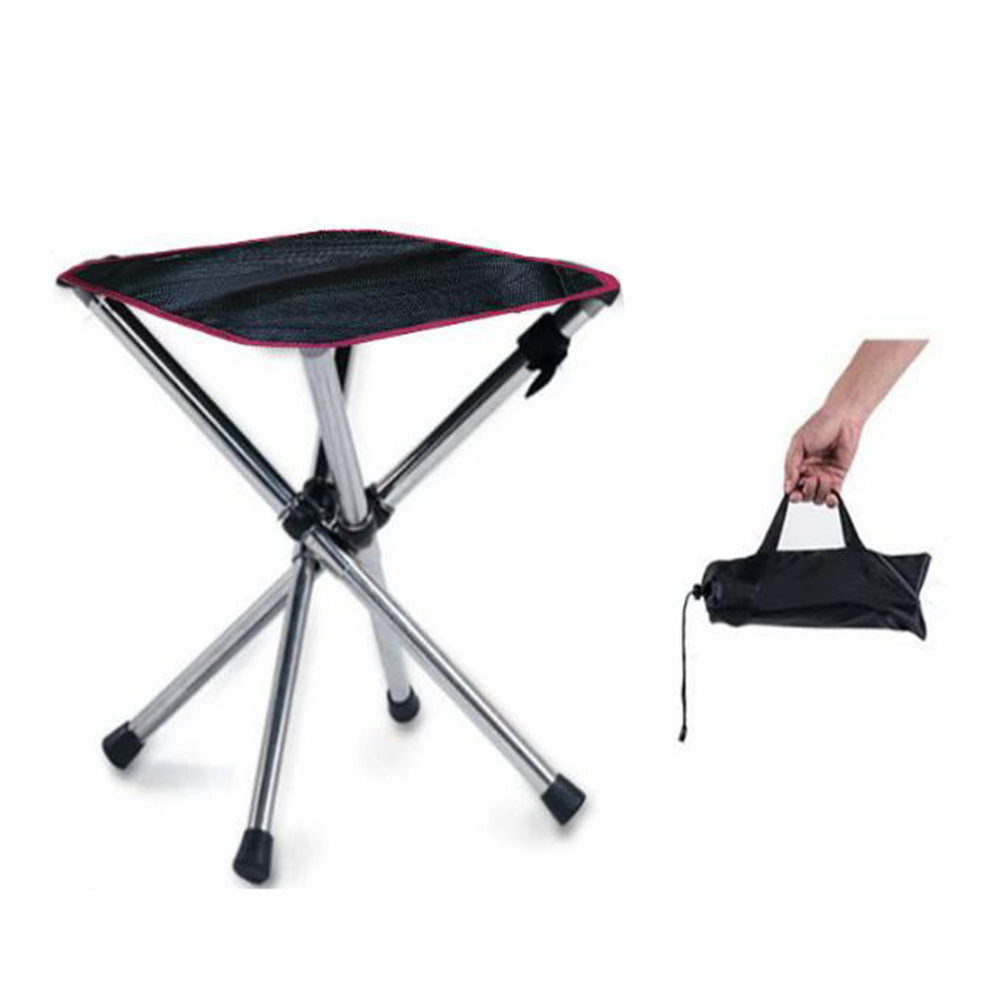 Eyotto Foldable Camping Stool, Retractable Folding Outdoor Stainless Steel Chair for Camping Music Festival Outdoor Activities