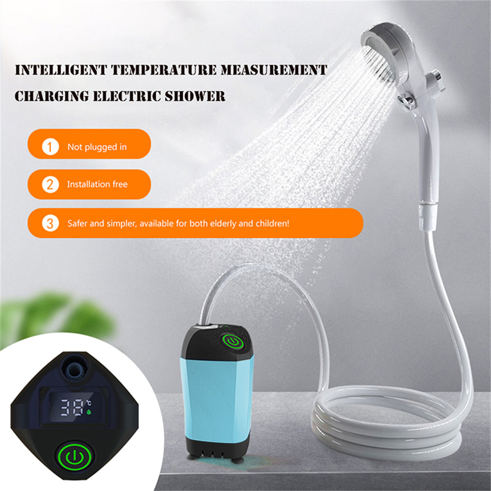 eYotto Portable Camping Shower, Outdoor Electronic Portable Rechargeable Shower Pump with Intelligent Digital Display, Camping Shower Head for Camping Traveling Beach Washing