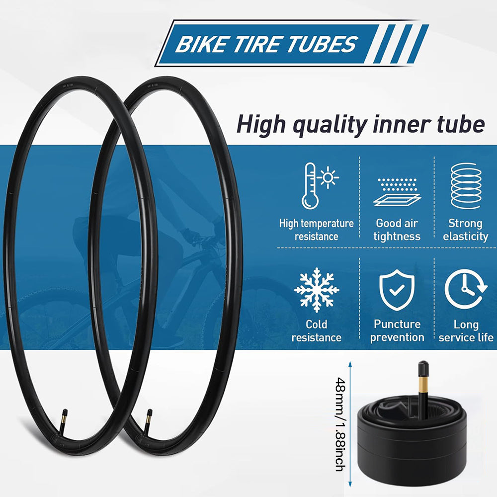 eYotto 2 Pack Bike Tires,700c x 35-43c, Black, Bicycle Replacement Tires, Butyl Rubber