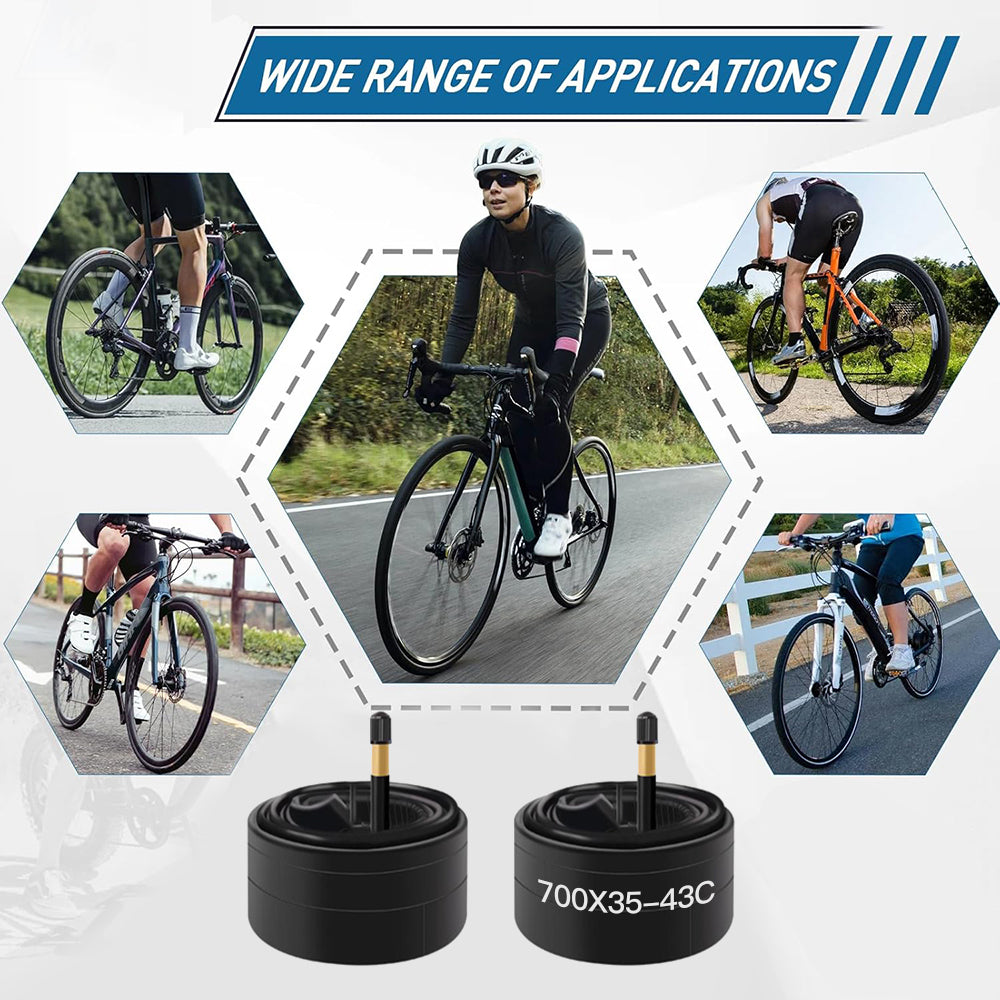 eYotto 2 Pack Bike Tires,700c x 35-43c, Black, Bicycle Replacement Tires, Butyl Rubber