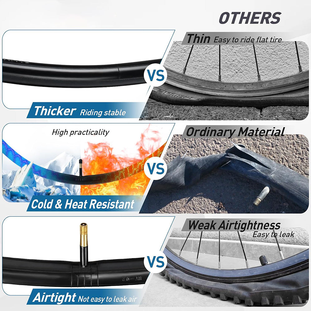 eYotto 2 Pack Bike Tires,700c x 35-43c, Black, Bicycle Replacement Tires, Butyl Rubber