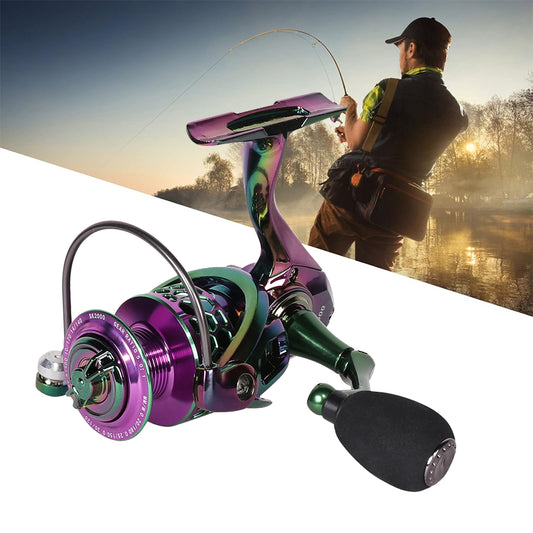 Eyotto Fishing Reel, 5.0:1 Spinning Fishing Reel, Lightweight Spinning Reel 14+1 Bearing Fishing Reel for Bass Redfish, Purple