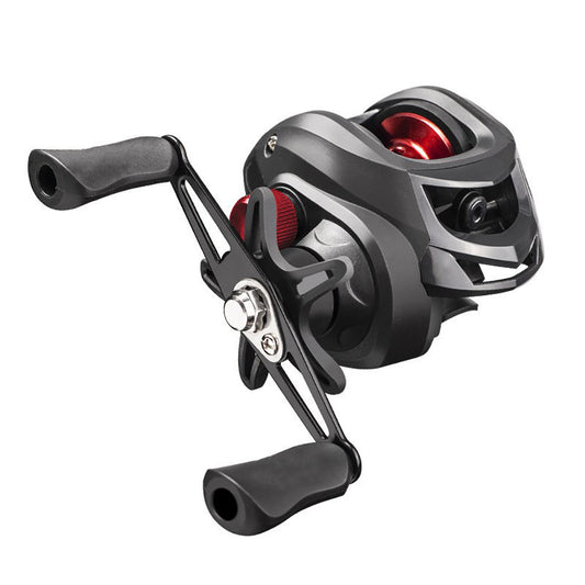 Eyotto 7.2:1 Fishing Reel, 17+1 Fishing Casting Reel, Fishing Reel with Adjustable Magnets, Right, Red Black