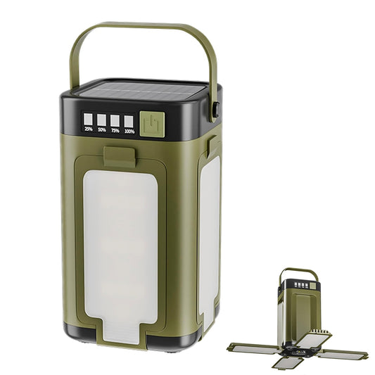 Eyotto 3 in 1 Solar Camping Light with Hook, 2000mAh Rechargeable Camping Lantern, Foldable Camping Light for Outdoors Night Light Camping Tent Light Storage Light