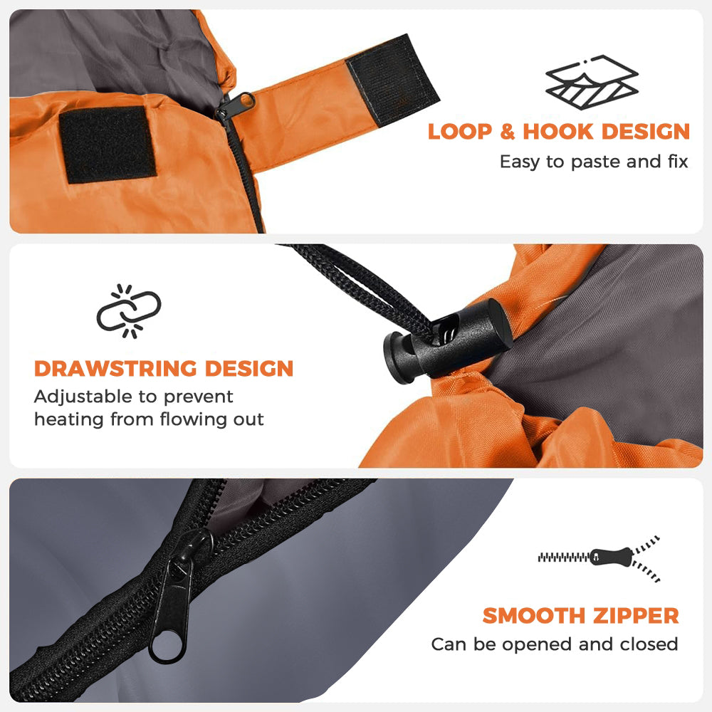 Eyotto 83" Sleeping Bag with Storage Bag, Camping Waterproof Sleeping Bag for Adult, Camping Gear Equipment for Travel Hiking Picnic Climbing, Orange