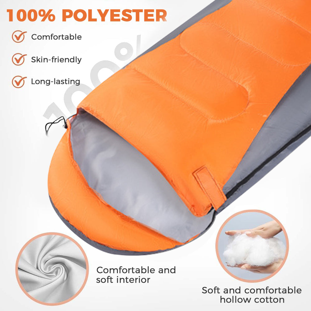 Eyotto 83" Sleeping Bag with Storage Bag, Camping Waterproof Sleeping Bag for Adult, Camping Gear Equipment for Travel Hiking Picnic Climbing, Orange