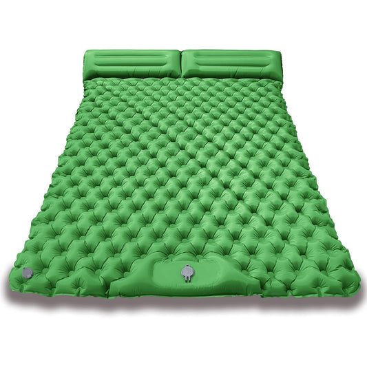 Eyotto Camping Sleeping Pad - Self Inflating, 74.8"L x 47.2"W Camping Mat Sleeping Pad with Pillow Built-in Foot Pump, Blow Up Portable Air Bed for Camping Hiking Travel, Green, Full Size