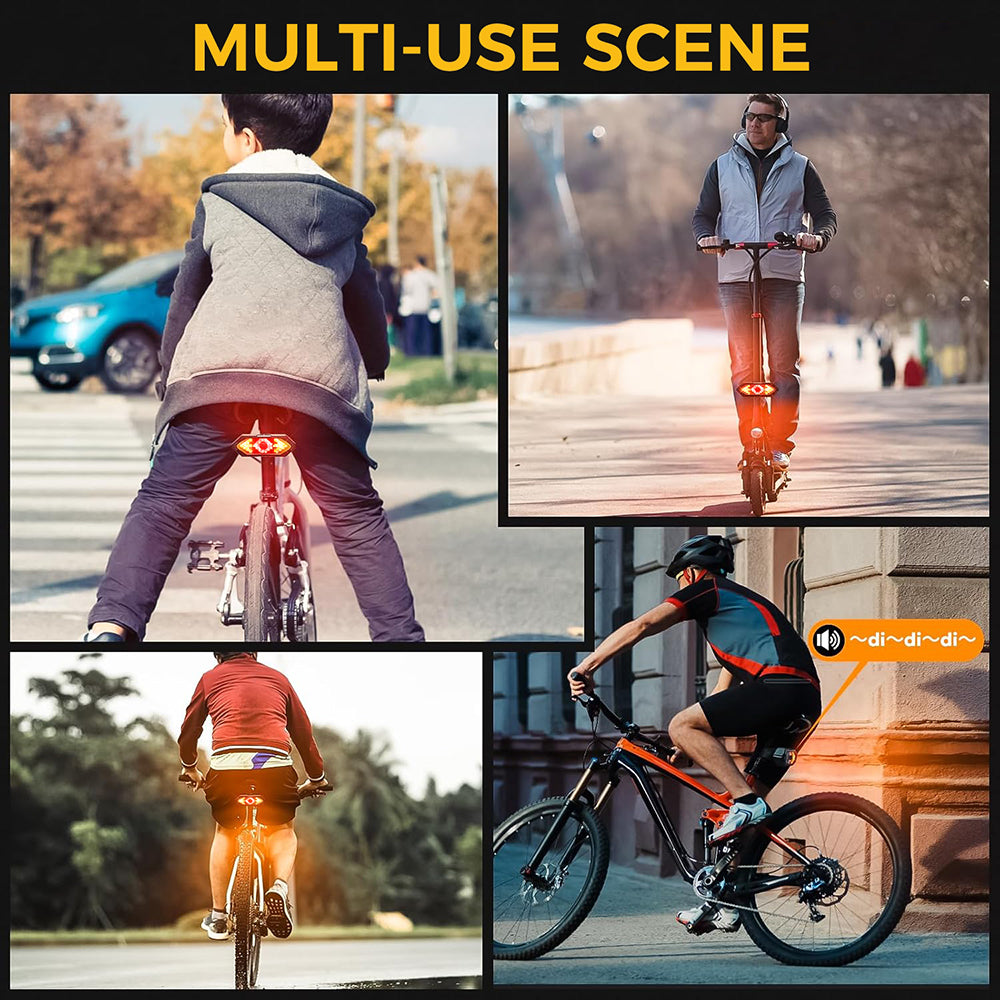 Eyotto 32 LED Bike Turning Signal Light with Remote, Bicycle Lighting Bike Taillight Rechargeable Light for Handlebars Seat Posts Backpacks Scooters Ebike