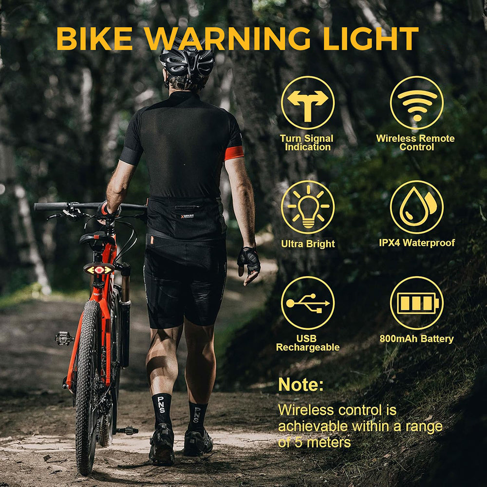 Eyotto 32 LED Bike Turning Signal Light with Remote, Bicycle Lighting Bike Taillight Rechargeable Light for Handlebars Seat Posts Backpacks Scooters Ebike