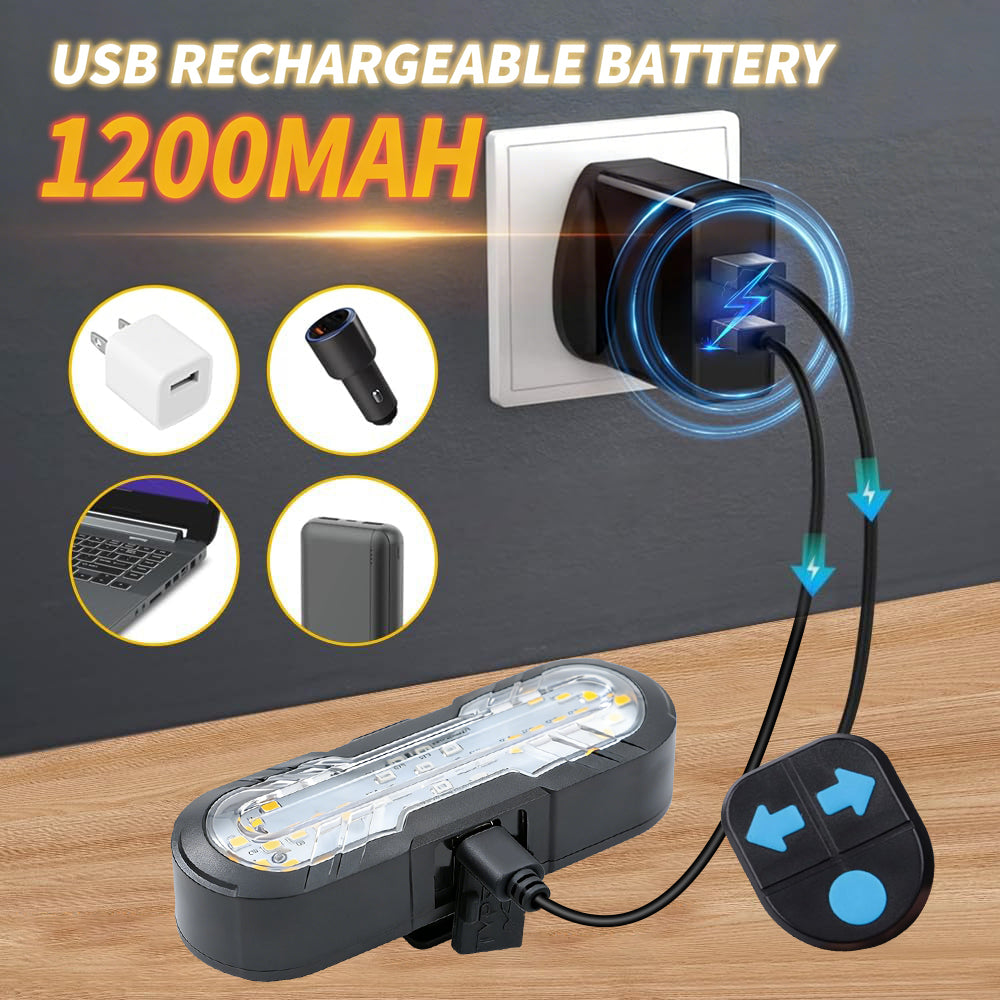 Eyotto 30 LED Bike Tail Light, 1200mAh Rechargeable Turning Signal Light with Remote, Bicycle LED Tail Lighting with Strap, Wireless Bike Light