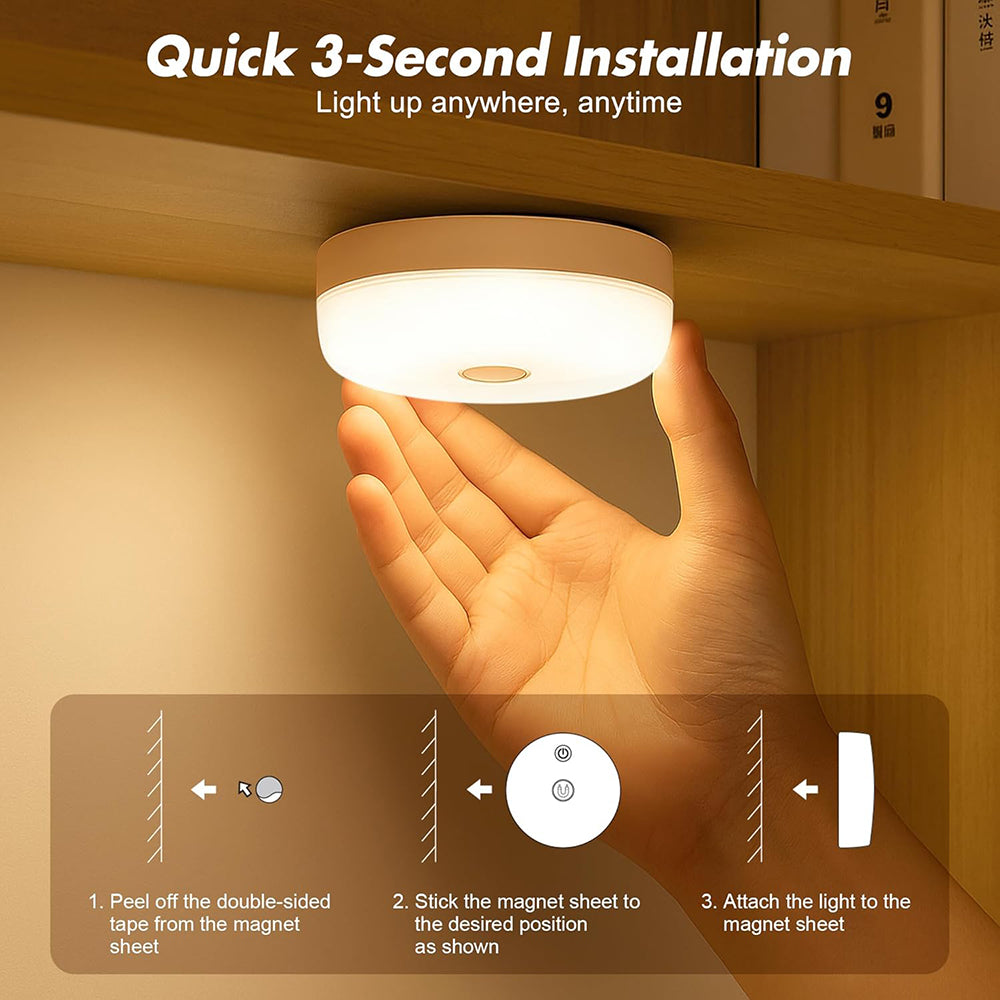 Eyotto 2pcs Wireless Shower Lights, 2000mAh Rechargeable Motion Sensor Night Lighting with RGB, LED Waterproof Party Lights for Ceiling Light Night Light Shower Light Bathroom Closet