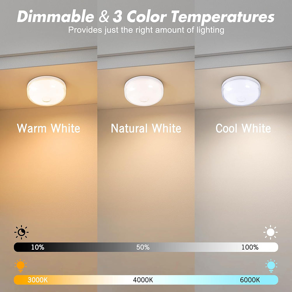 Eyotto 2pcs Wireless Shower Lights, 2000mAh Rechargeable Motion Sensor Night Lighting with RGB, LED Waterproof Party Lights for Ceiling Light Night Light Shower Light Bathroom Closet
