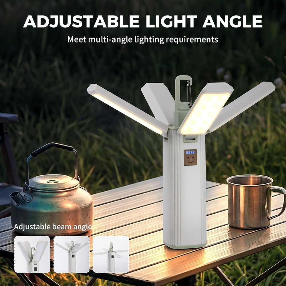 Eyotto 4 in 1 Camping Light with Hook, 2000mAh Rechargeable Camping Lantern Flashlight, Foldable Design Tent Flashlight for Night Light Storage Camping Outdoor Activities Hiking Climbing Travel