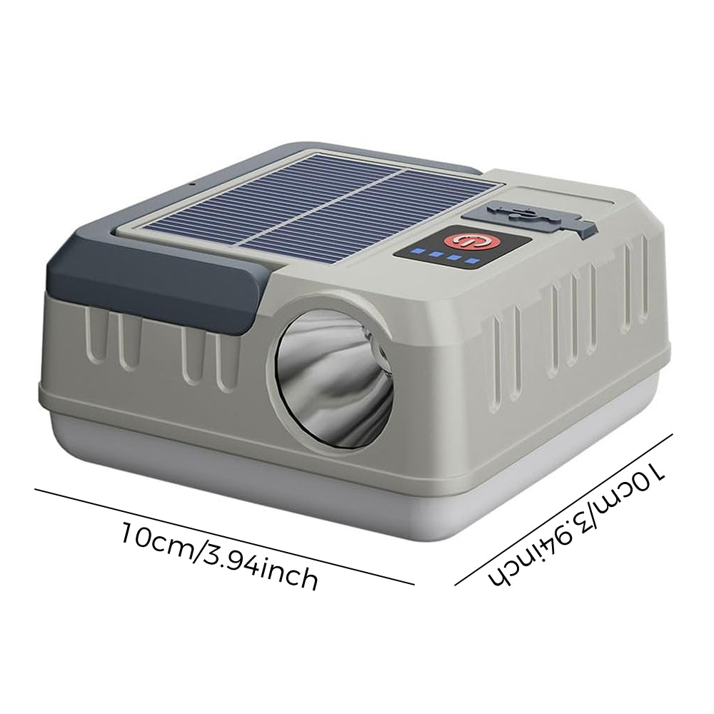 Eyotto Solar Camping Lantern, Rechargeable 2000mAh Solar Camping Light with Flashlight, Camping Tent Flashlight Lamp with Hook for Outdoor Activities Hiking Climbing Fishing