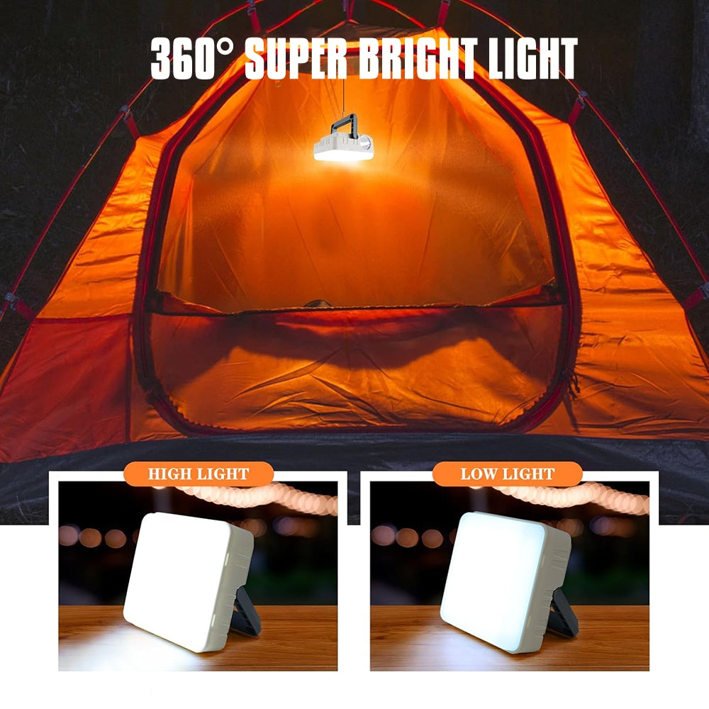 Eyotto Solar Camping Lantern, Rechargeable 2000mAh Solar Camping Light with Flashlight, Camping Tent Flashlight Lamp with Hook for Outdoor Activities Hiking Climbing Fishing
