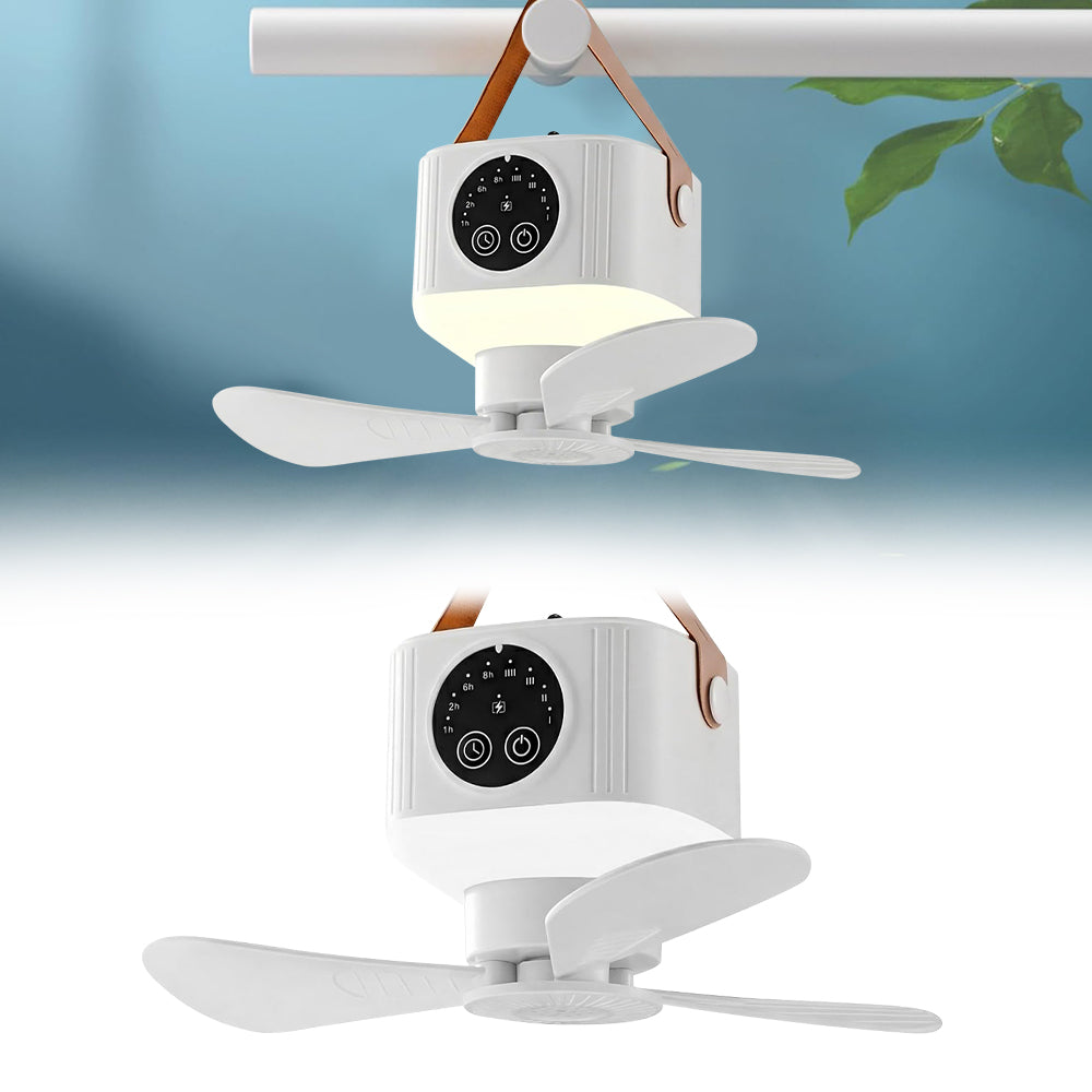 Eyotto Camping Fan Light, 7200mAh Rechargeable Camping Lantern with 3 Blades Fan, Portable Remote Tent Hanging Fan with Digital Display for Tent Camping Hiking Picnic Hiking Fishing