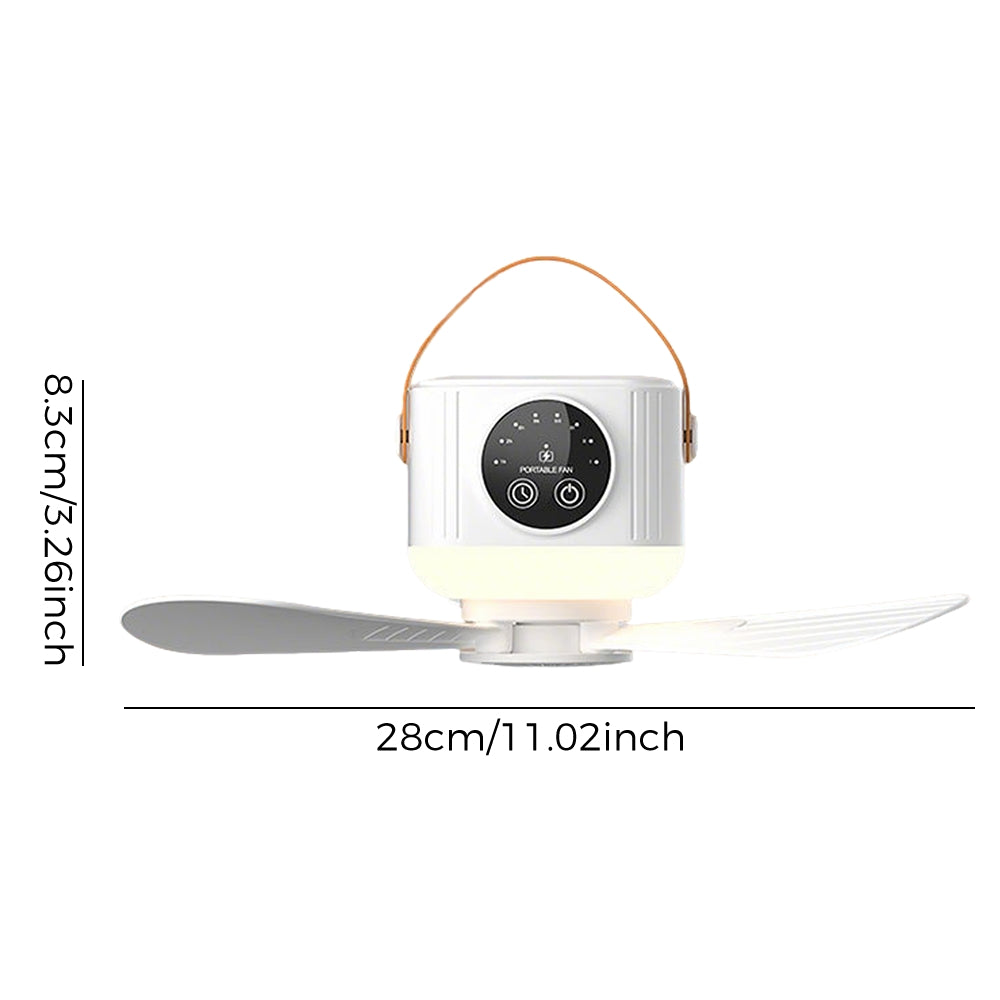 Eyotto Camping Fan Light, 7200mAh Rechargeable Camping Lantern with 3 Blades Fan, Portable Remote Tent Hanging Fan with Digital Display for Tent Camping Hiking Picnic Hiking Fishing