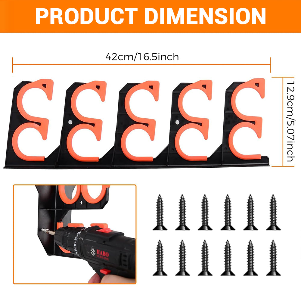eYotto 10 Fishing Rod Rack, Horizontal Fishing Rod Rack Wall Mount Fishing Rod Holder for Storage, Orange