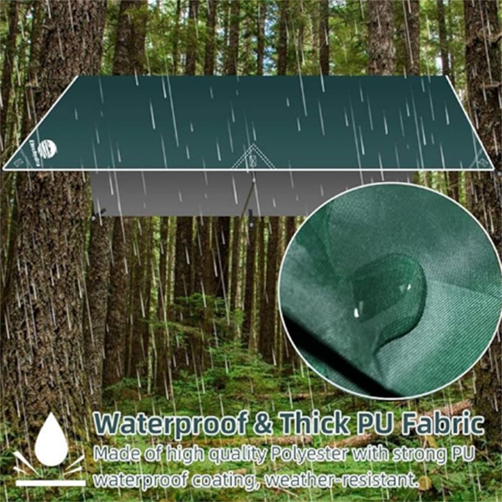 Eyotto 10ft *10ft Outdoor Camping Canopy, Waterproof Fly Tent Tarp, Easy Set up Portable Canopy with Storage Bag for Camping Picnic