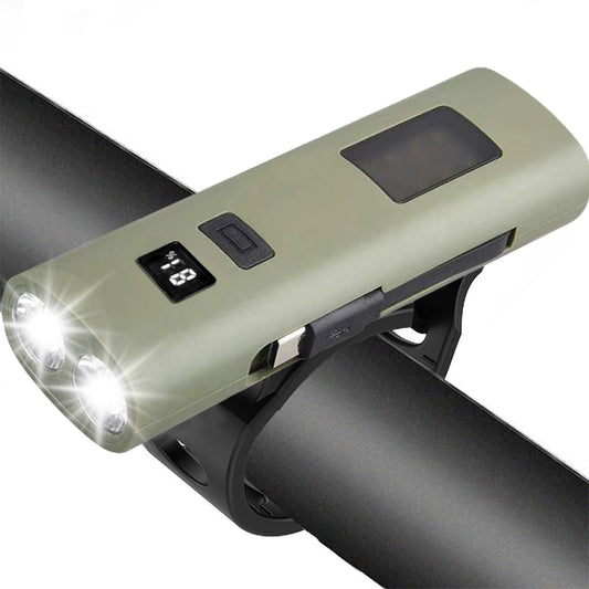 Eyotto 1200LM Bike Front Light USB Rechargeable Bicycle Light Ultra Bright LED Spotlight with Digital Display, 6 Modes Adjustable Bike Light with Side Light