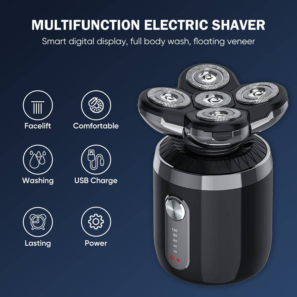 Electric Razor for Men Hair Remover with LED Display & Men Grooming Kit, Head Shaving for Bald, Wet & Dry Electric Head Shaver for Bald Men