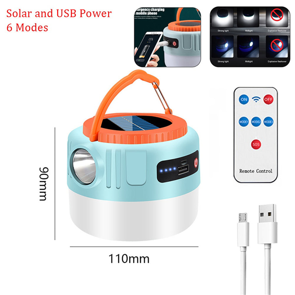 tent light solar eYotto Solar LED Camping Light, Hiking LED Light with Flashlight, USB