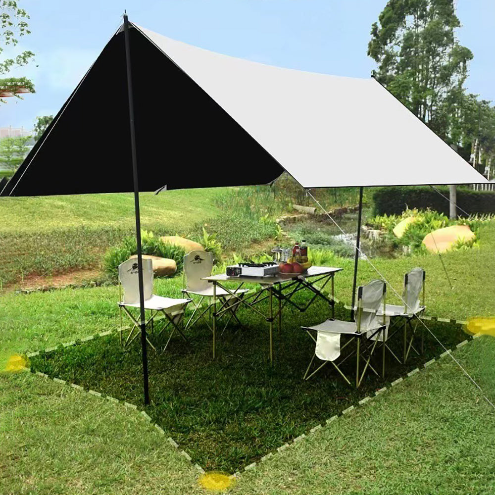 Eyotto 13ft*10ft Camping Tent Tarp, Vinyl Canopy Fly Tent, Portable Camping Tarp with Storage Bag, Waterproof Tarp, White