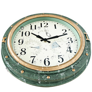 Eyotto 16" Indoor Outdoor Clock, Waterproof Wall Clock with Thermometer Hygrometer, Silent Non-Ticking Battery Operated Wall Clock for Home Decor, Patio, Garden