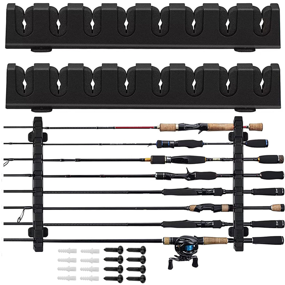 eYotto 8 Fishing Rod Holder Horizontal Fishing Rod Rack Wall Mount for Boat Storage